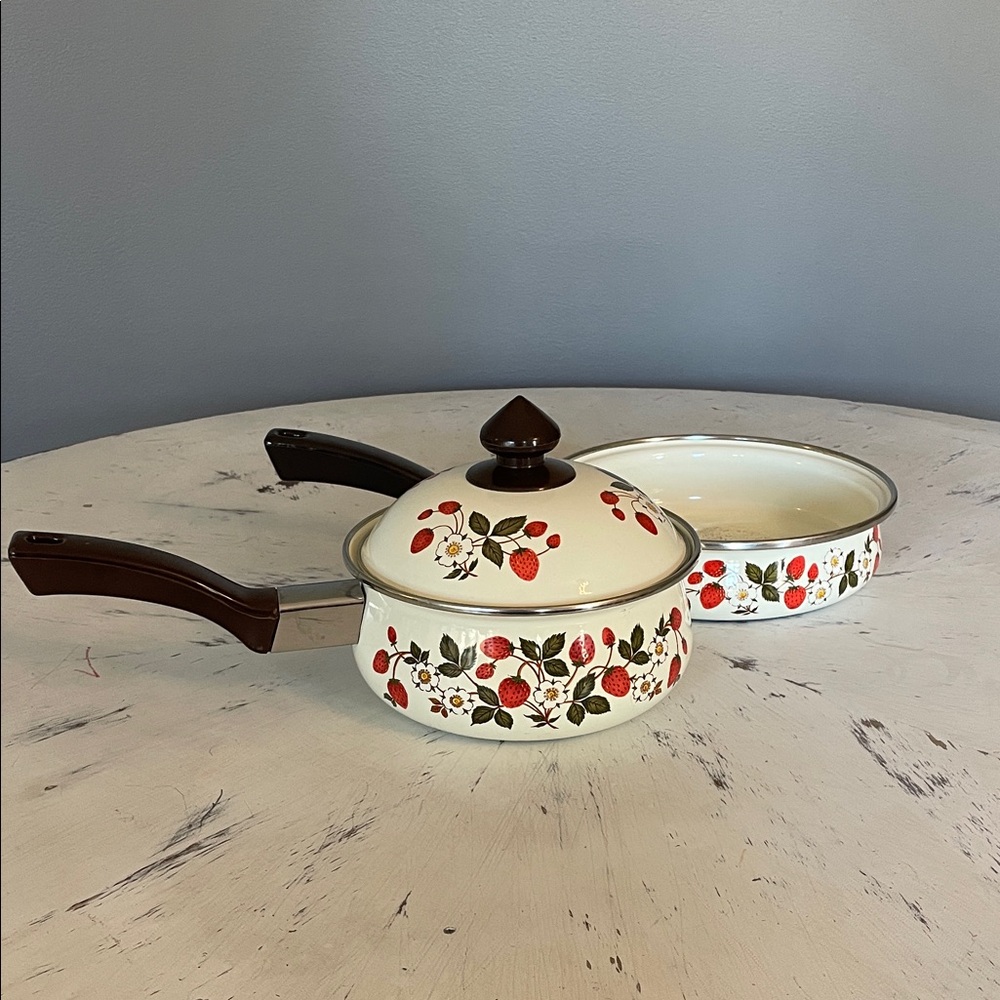 Vintage Sheffield Strawberries ‘n Cream Pot and Pan